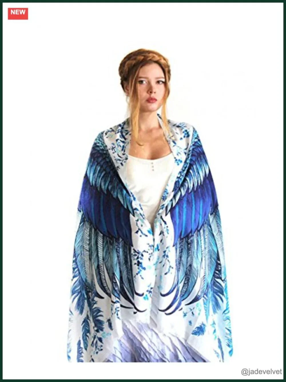 Hand Painted Organic Cotton Large Fashion Scarf Shawl